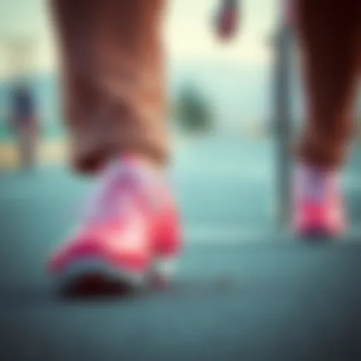 Elegant pink cycling shoes showcasing modern design.