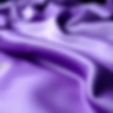 Close-up of Purple Satin Fabric Close-up of purple satin fabric showcasing its sheen