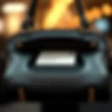 Elegant purse showcasing business card compartment