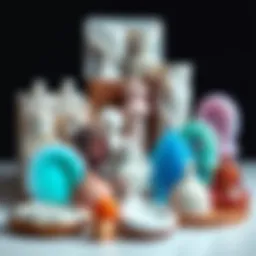 Various resin pouring molds showcasing unique shapes and designs