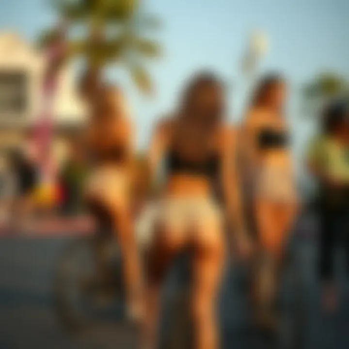 Fashionable individuals wearing scrunch butt bike shorts.