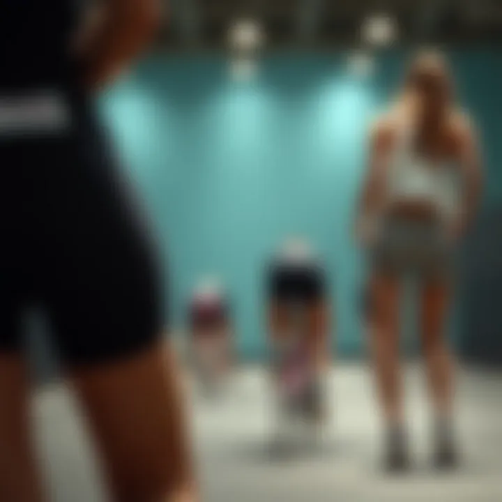 Diverse styles of scrunch butt bike shorts on display.