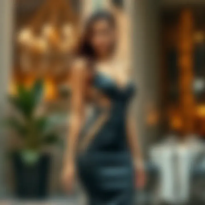 Chic bodycon dress in satin fabric