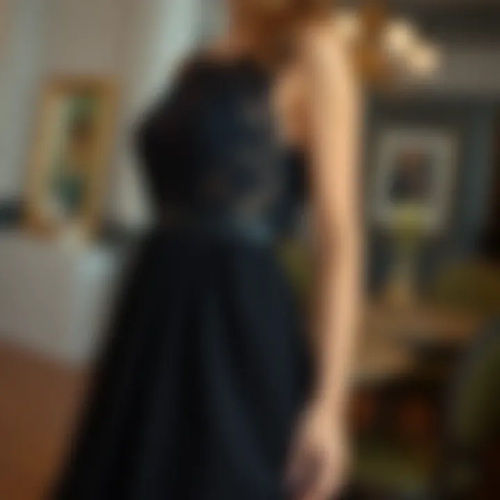 Elegant black dress with lace detailing