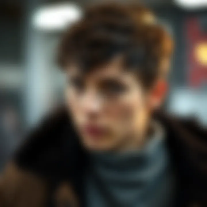 Close-up of a textured short spiky wig highlighting its craftsmanship