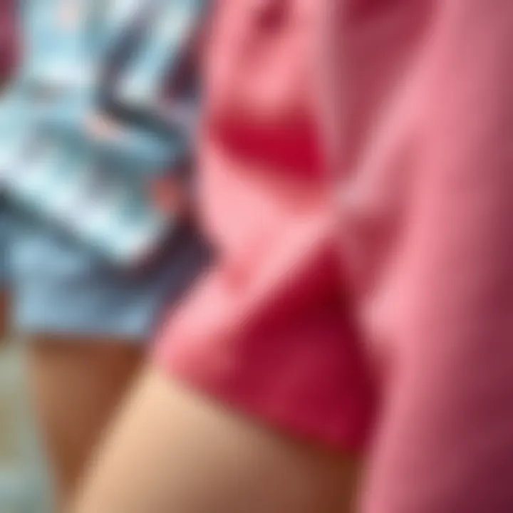 Close-up of fabric textures used in shorts