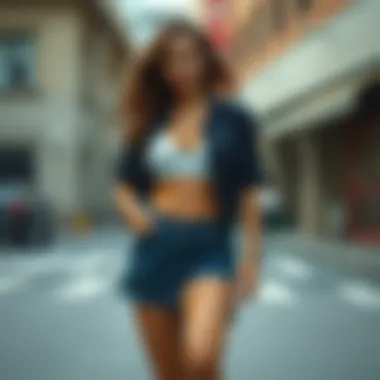 An innovative styling technique featuring shorts