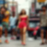 A vibrant streetstyle scene showcasing diverse shorts