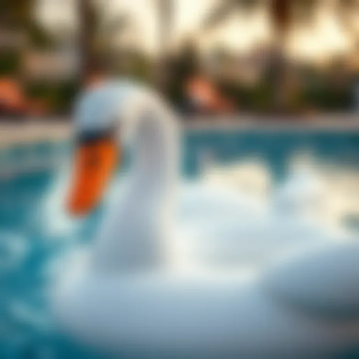 Close-up of a swan float showcasing its durable material and construction