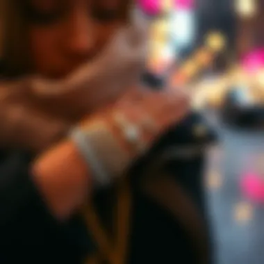 Stylish display of diamond bling wrap in contemporary fashion