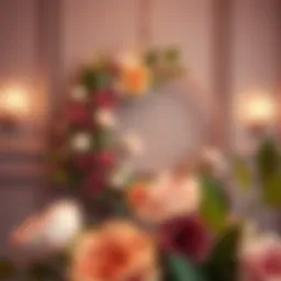 Elegant rose gold wreath adorned with seasonal flowers