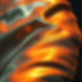 A close-up of shiny high-waisted pants fabric showcasing its gleam.