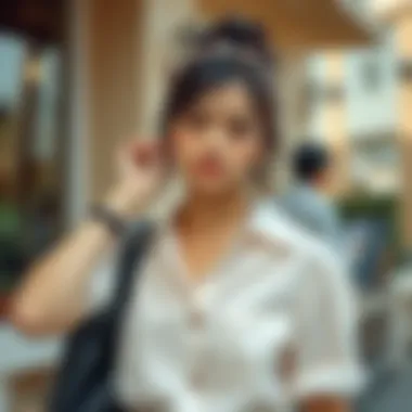 Casual Chic: Styling with Spring Barrettes Fashionable individual styling a spring barrette in a casual setting