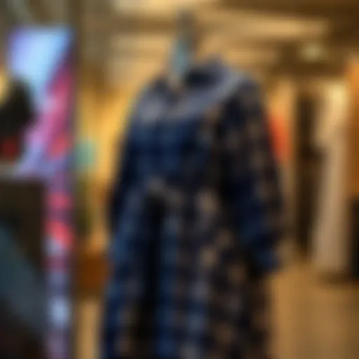 Chic Plus Size Blue Plaid Dress on Display