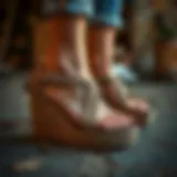 Intricate design of woven wedge sandals showcasing craftsmanship