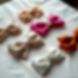 Exquisite bow barrettes displayed elegantly on a soft fabric background