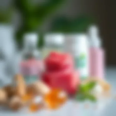 Variety of silicone lip scrub ingredients