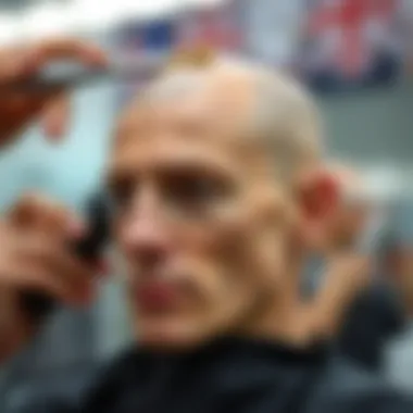 Demonstration of proper grooming techniques for a bald head