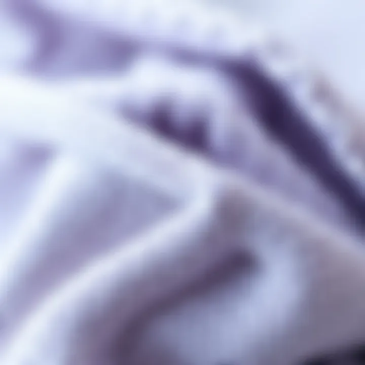 Close-up of lavender towel showcasing unique texture and pattern