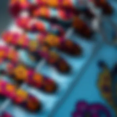 Close-up of paisley patterned shoelaces showcasing vibrant colors and intricate designs