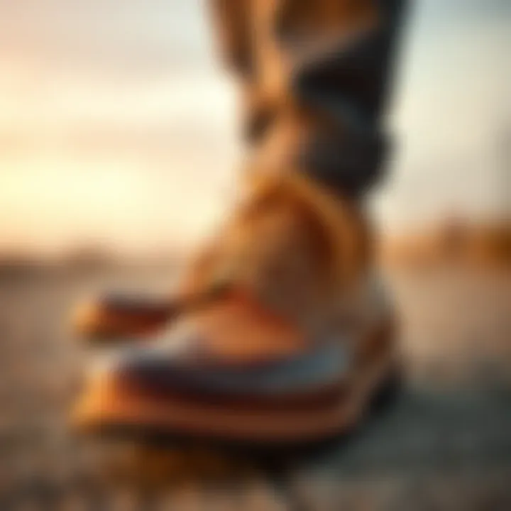 A stylish pair of shoes laced with paisley shoelaces, adding a unique touch to the footwear