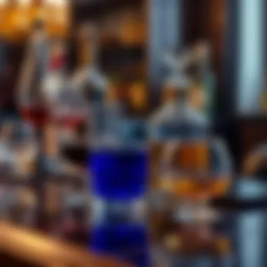 A set of fine spirits displayed alongside elegant glassware