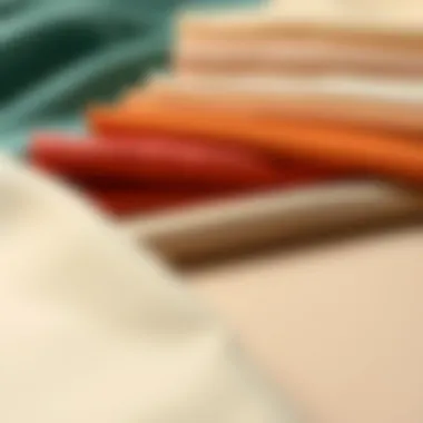 Variety of fabric swatches used in French pant styles