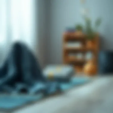 Mindful Yoga Space with Towels A serene yoga space featuring towels and accessories promoting mindfulness