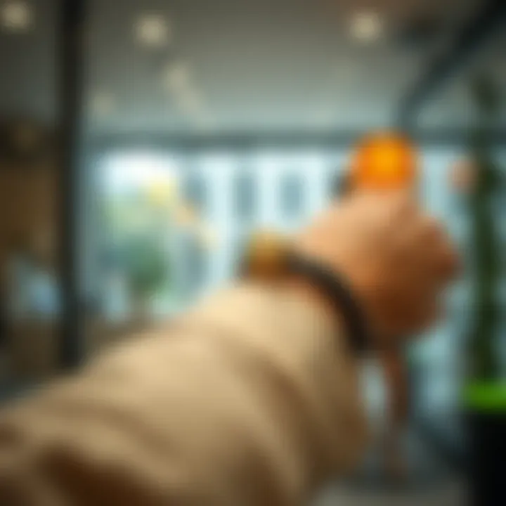 A modern setting featuring a lucky knot bracelet as a fashionable accessory.