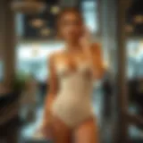 Elegant display of breathable shapewear in a modern setting