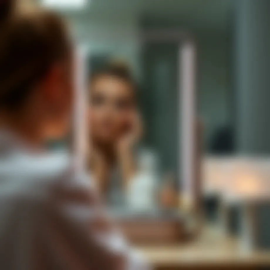 Elegant folding make-up mirror with LED lights