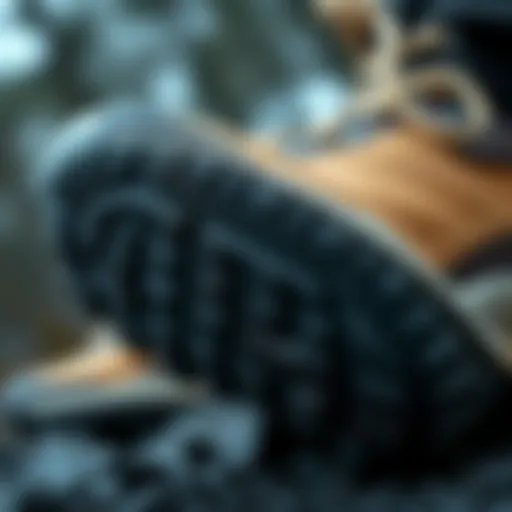 Close-up view of anti-slip sole texture showcasing grip