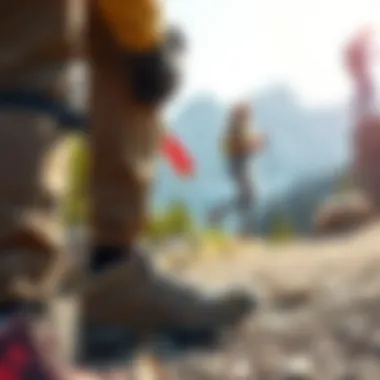 Hiker checking gear and ensuring safety before embarking on a trail