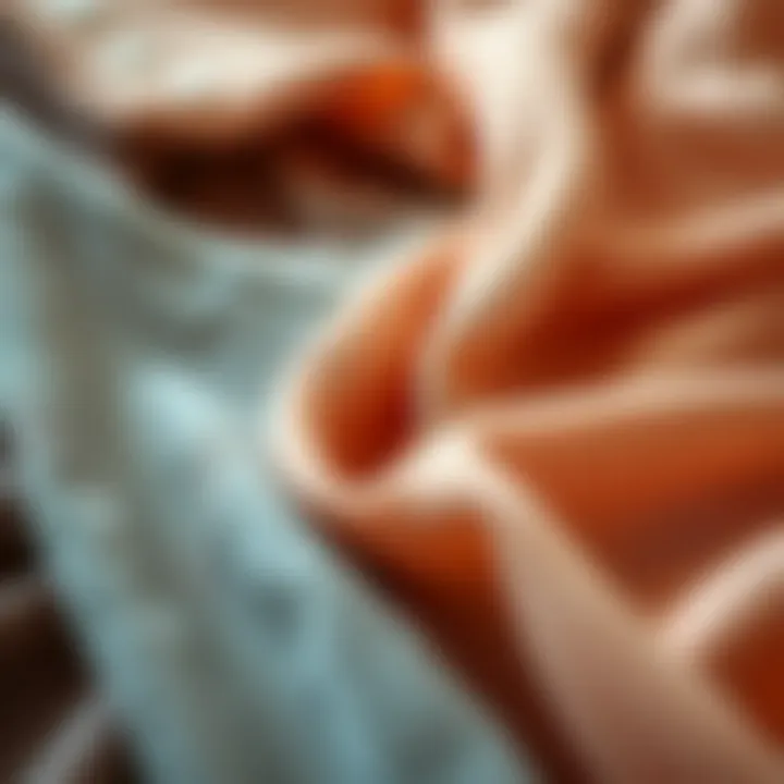 Close-up of luxurious fabrics that blend comfort and style for yoga.