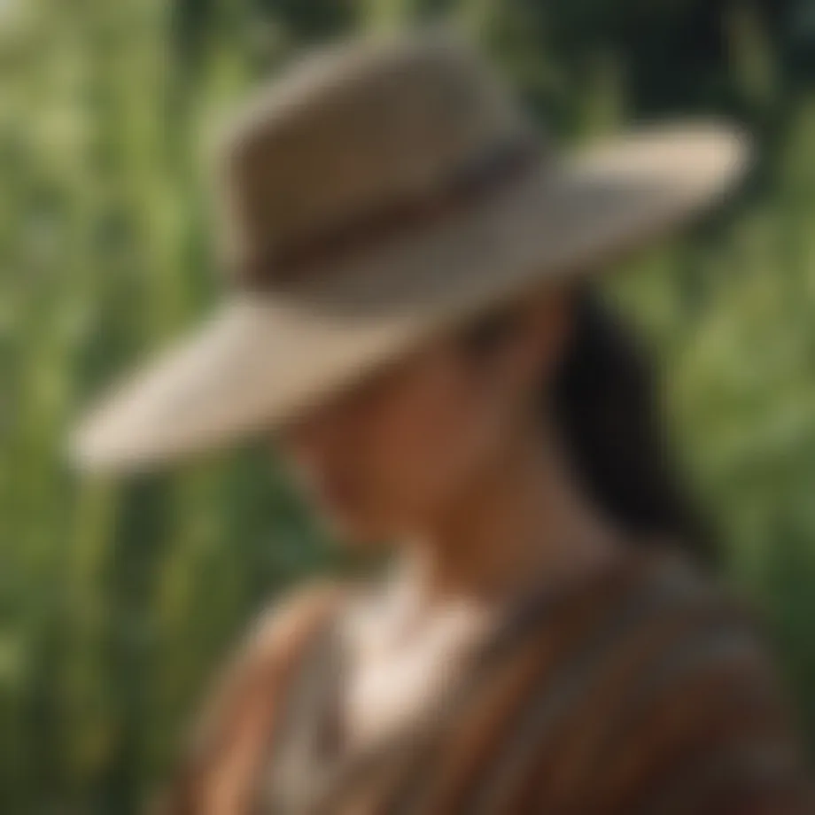 An artisan weaving a traditional grass hat showcasing intricate craftsmanship.