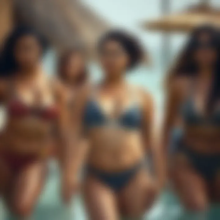 Diverse body types in chic thick strap bikinis