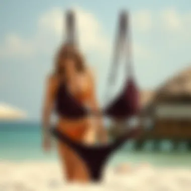 Historical evolution of swimwear showcasing thick straps