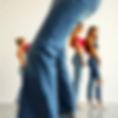 Evolution of Mom Jeans A timeline illustration of the evolution of mom jeans through the decades