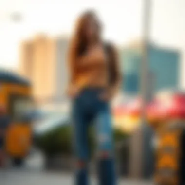 Chic Outfit with Ripped Hem Mom Jeans A stylish outfit featuring ripped hem mom jeans paired with a chic top