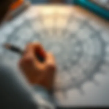 An intricate mandala design being colored, representing mindfulness and focus in the coloring process