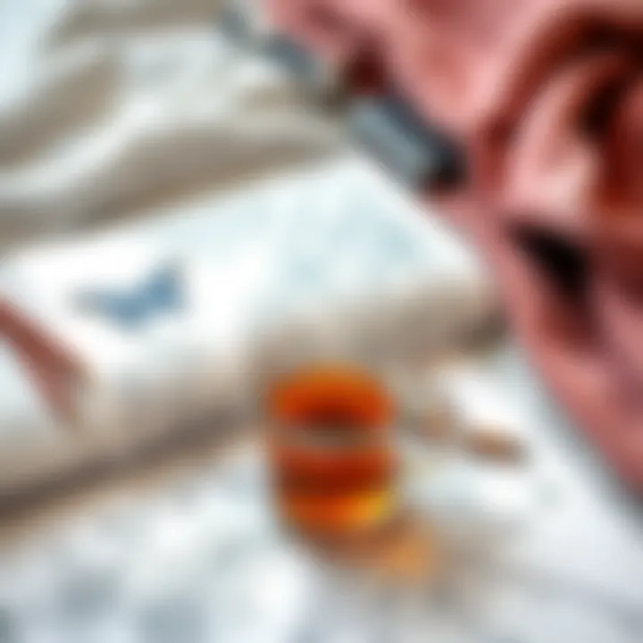 A cozy scene with a cup of tea beside a completed coloring page, symbolizing relaxation and stress relief