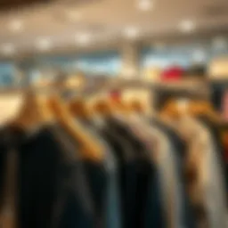 Creative display of adhesive hooks showcasing various clothing items.