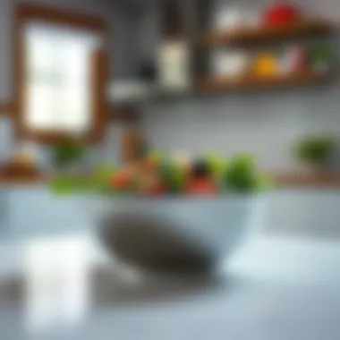 Durable stainless steel salad bowl in a modern kitchen setting