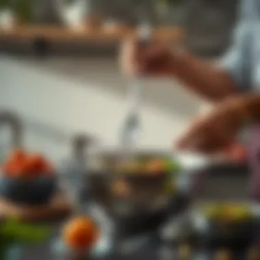 Person effortlessly cleaning a stainless steel salad bowl