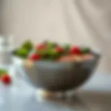 Elegant stainless steel salad bowl showcasing its shine and design