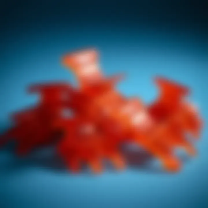 An artistic arrangement of eco-friendly plastic hair claws, emphasizing sustainability in fashion.