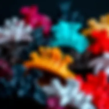 An elegant display of various plastic hair claws showcasing intricate designs and colors.