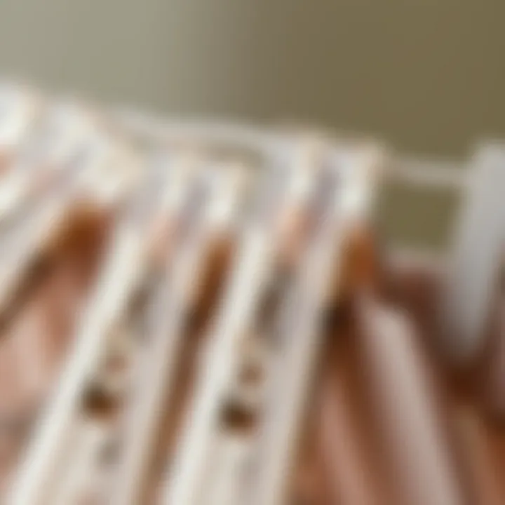 Close-up of clear clothespins highlighting their design and functionality.