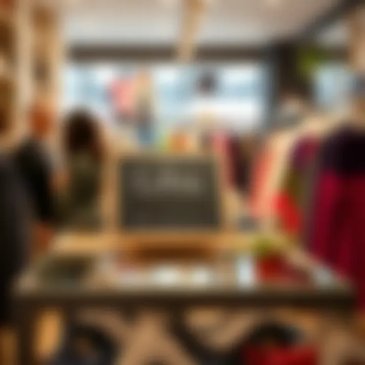 Chic mini chalkboard sign displayed in a trendy fashion boutique