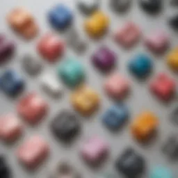 A stylish assortment of square hair claw clips showcasing various colors and materials.